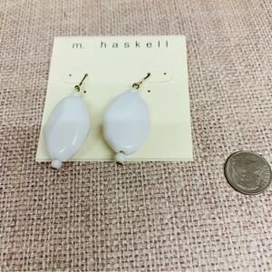 M Haskell White Acrylic Earrings